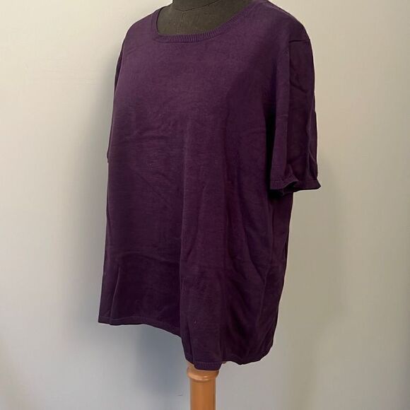 Draper's & Damon's Women's Knitted Short Sleeves Sweater - Picture 2 of 5